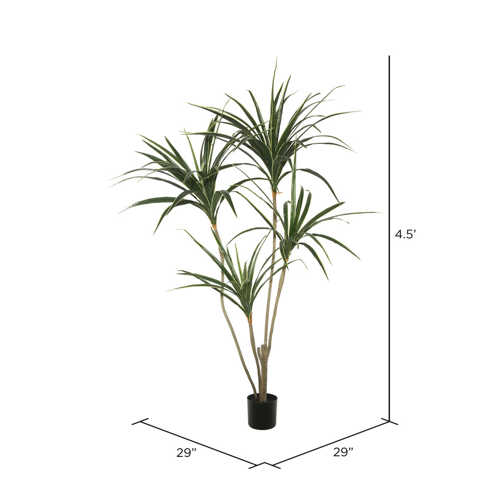 Vickerman 4.5' Potted Artificial Yellow Edge Green Yucca. - Cheap-Us