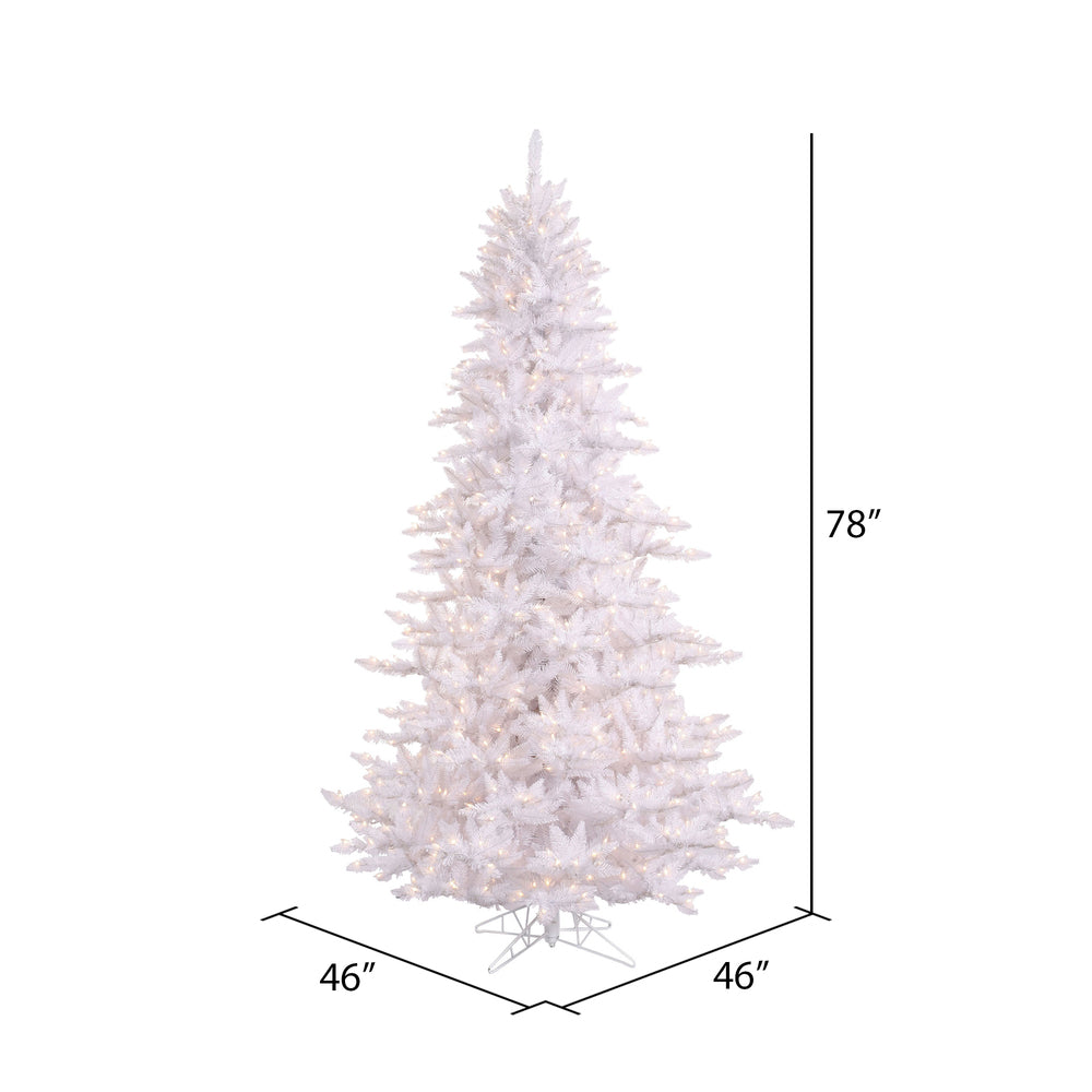 Vickerman 6.5' White Fir Artificial Christmas Tree Warm White Dura-lit LED Lights - Cheap-Us