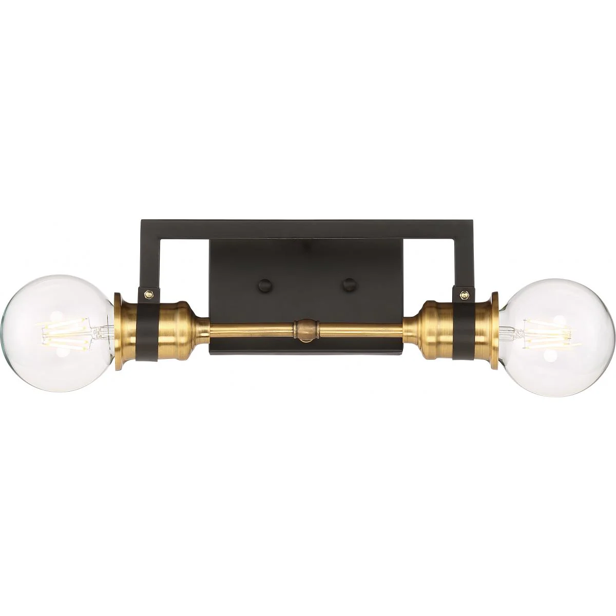60-6972 INTENTION 2 LIGHT VANITY Intention - 2 Light Vanity - Warm Brass and Black Finish - Cheap-Us