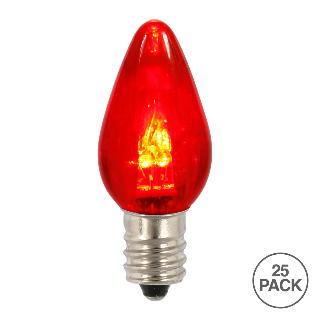 Vickerman C7 Twinkle Transparent Plastic LED Red Dimmable Bulb 25 per bag - Cheap-Us