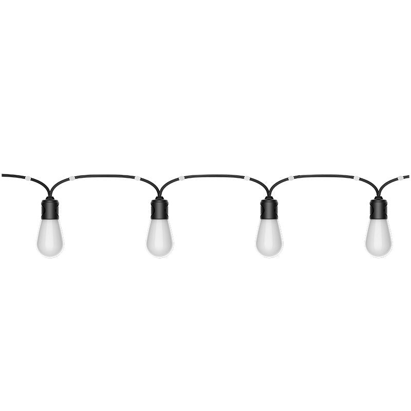 Westgate 53Ft 15-Bulb St14 RGB String Light 1M Appart With 11 Fairy Lights In Between Bluetooth, Residential Lighting, Black+White Finish App - Cheap-Us