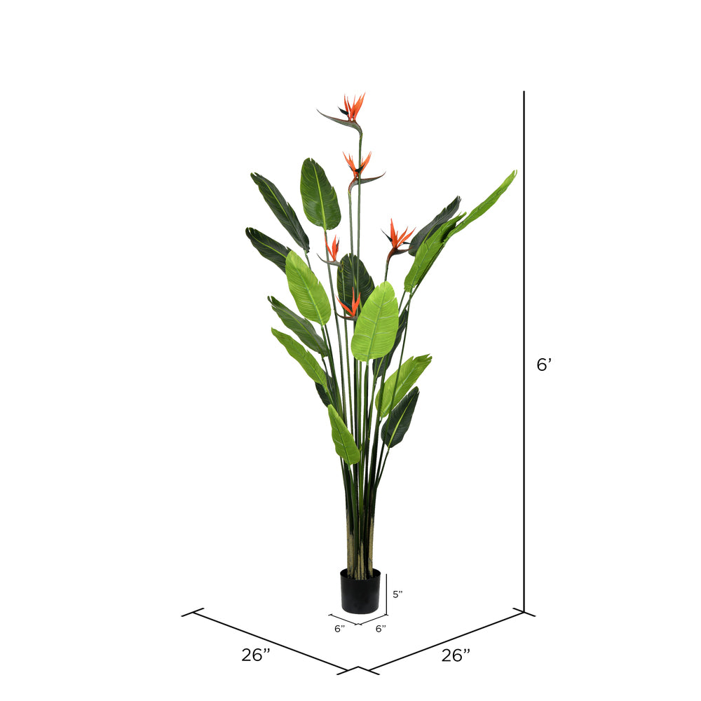 Vickerman 6' Artificial Potted Bird of Paradise Palm Tree. - Cheap-Us