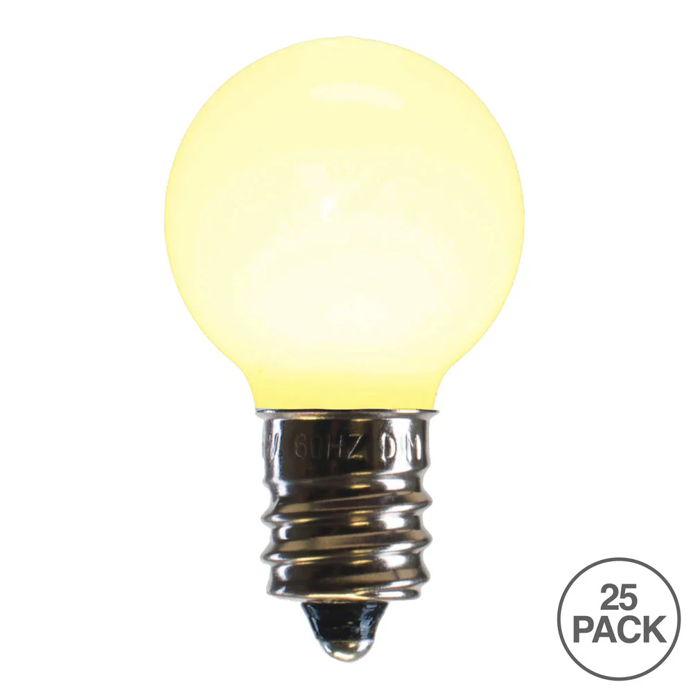 Vickerman G30 Warm White Ceramic LED Nickel Base Bulb E12 120V  .6Watts 25 Bulbs per Pack. - Cheap-Us