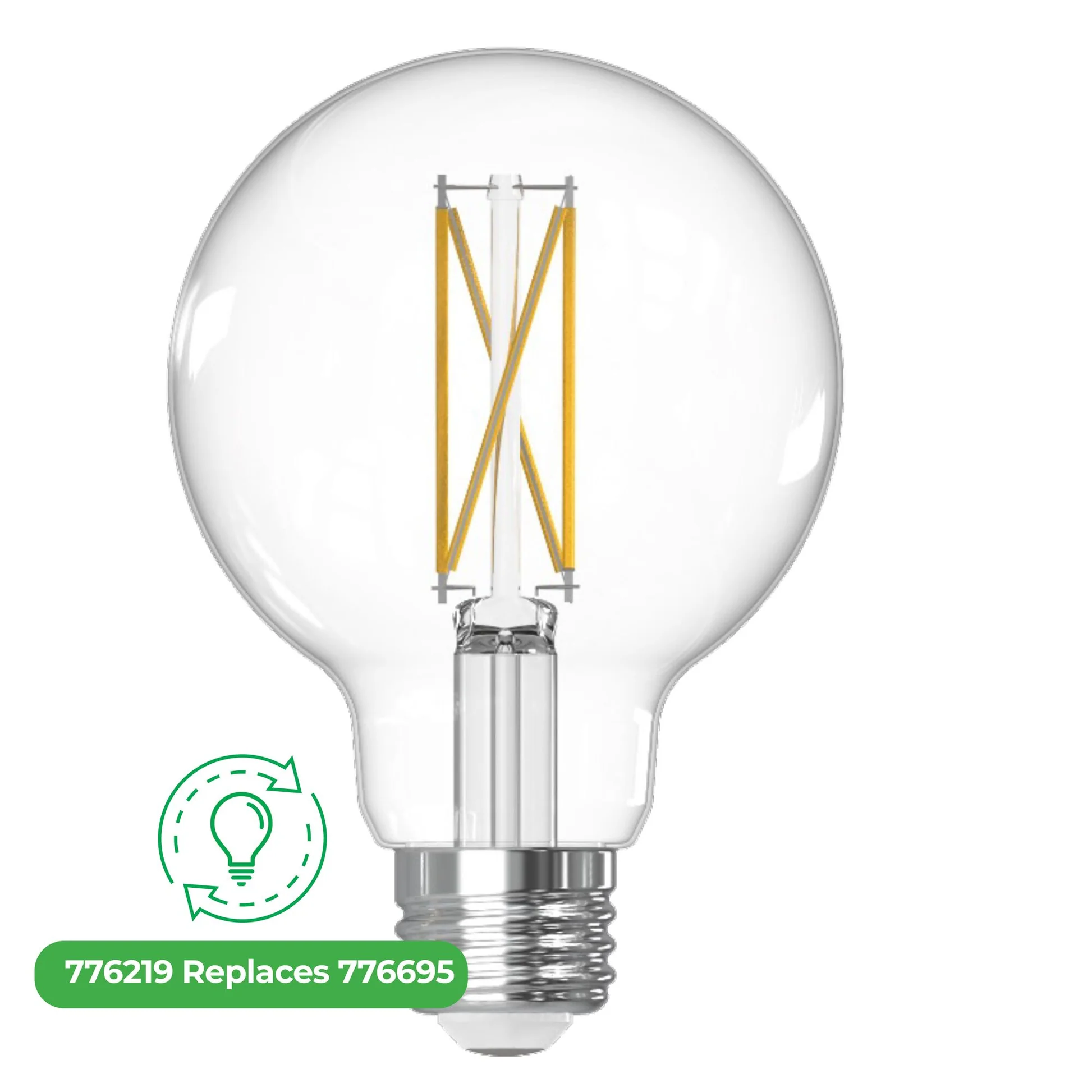 Bulbrite LED Filament 7.6 Watt Dimmable Globe G25 Light Bulb with Clear finish and Medium (E26) Base - 3000K Soft White Light, 800 Lumens - Cheap-Us