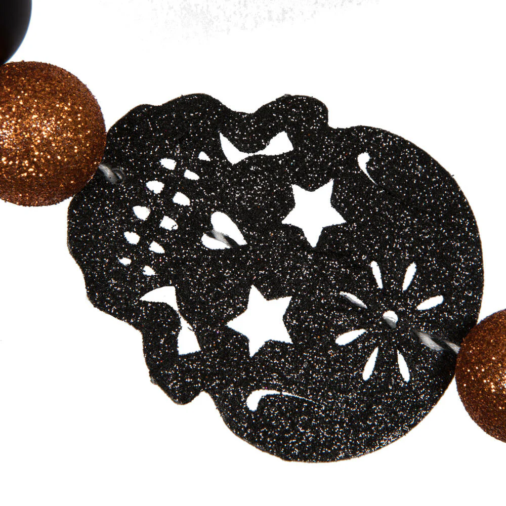 Vickerman 6' Orange and Black Halloween Garland. - Cheap-Us