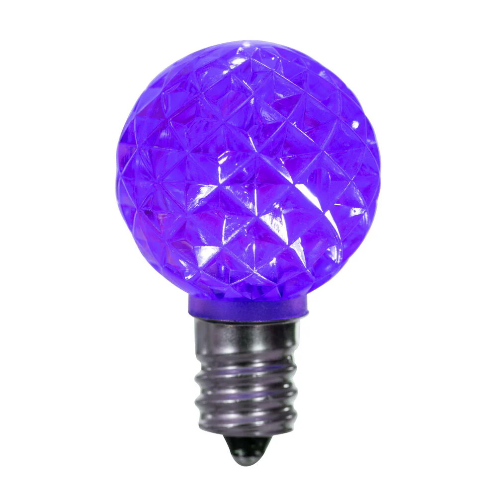 Vickerman G30 LED Purple Bulb E12 Nickel Base 120V .6 Watts package of 25 - Cheap-Us