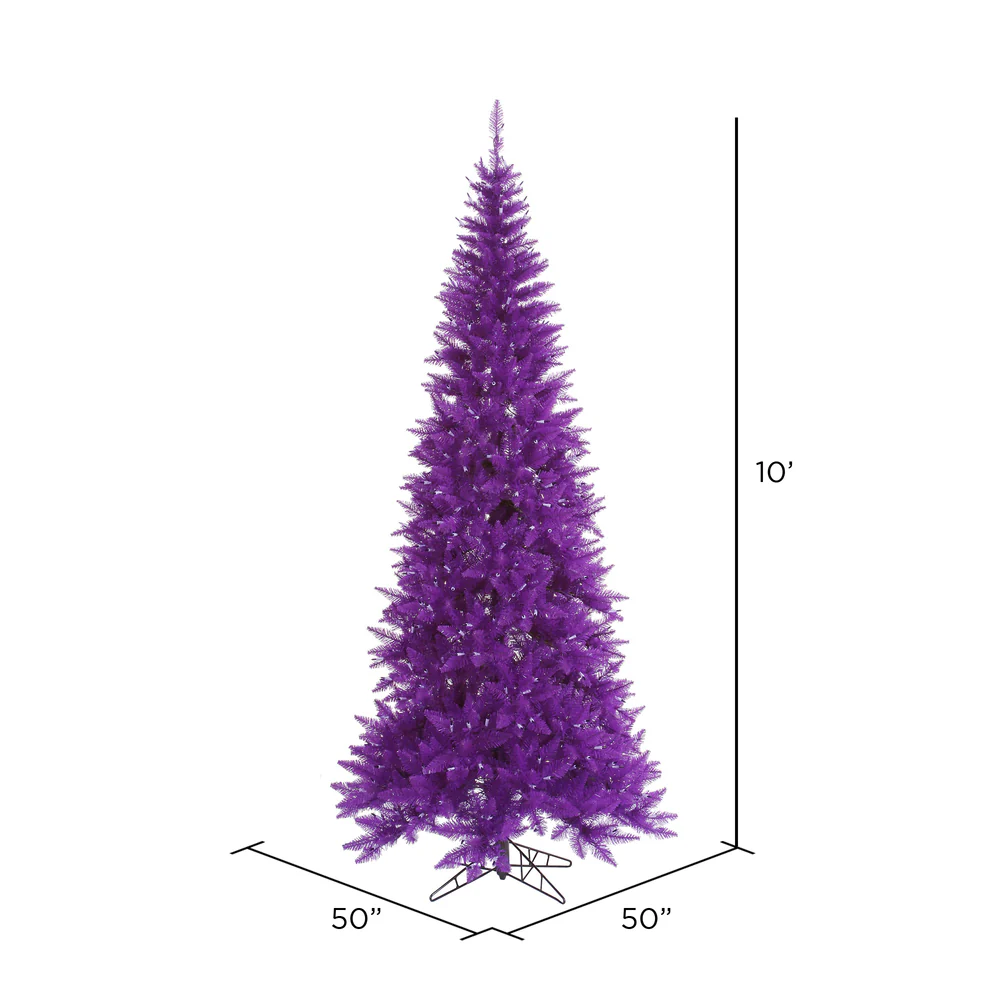 Vickerman 10' Purple Fir Slim Artificial Christmas Tree Unlit - Cheap-Us