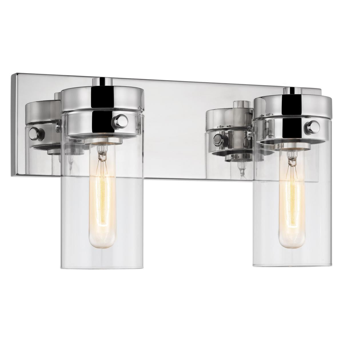 60-7632 INTERSECTION 2LT VANITY Intersection; 2 Light; Vanity; Polished Nickel with Clear Glass - Cheap-Us