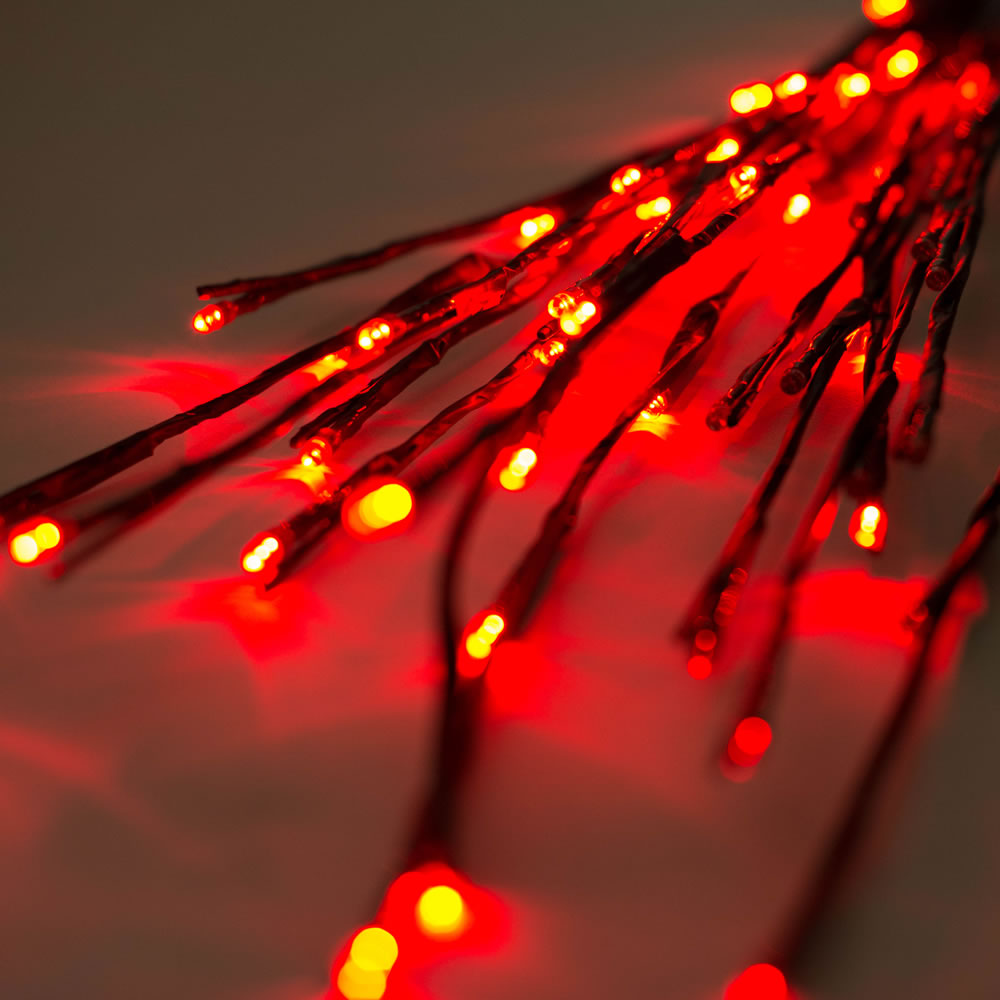 Vickerman 60 Red Wide Angle LED Twig Light Set on Brown Wire Pack of 3 - Cheap-Us