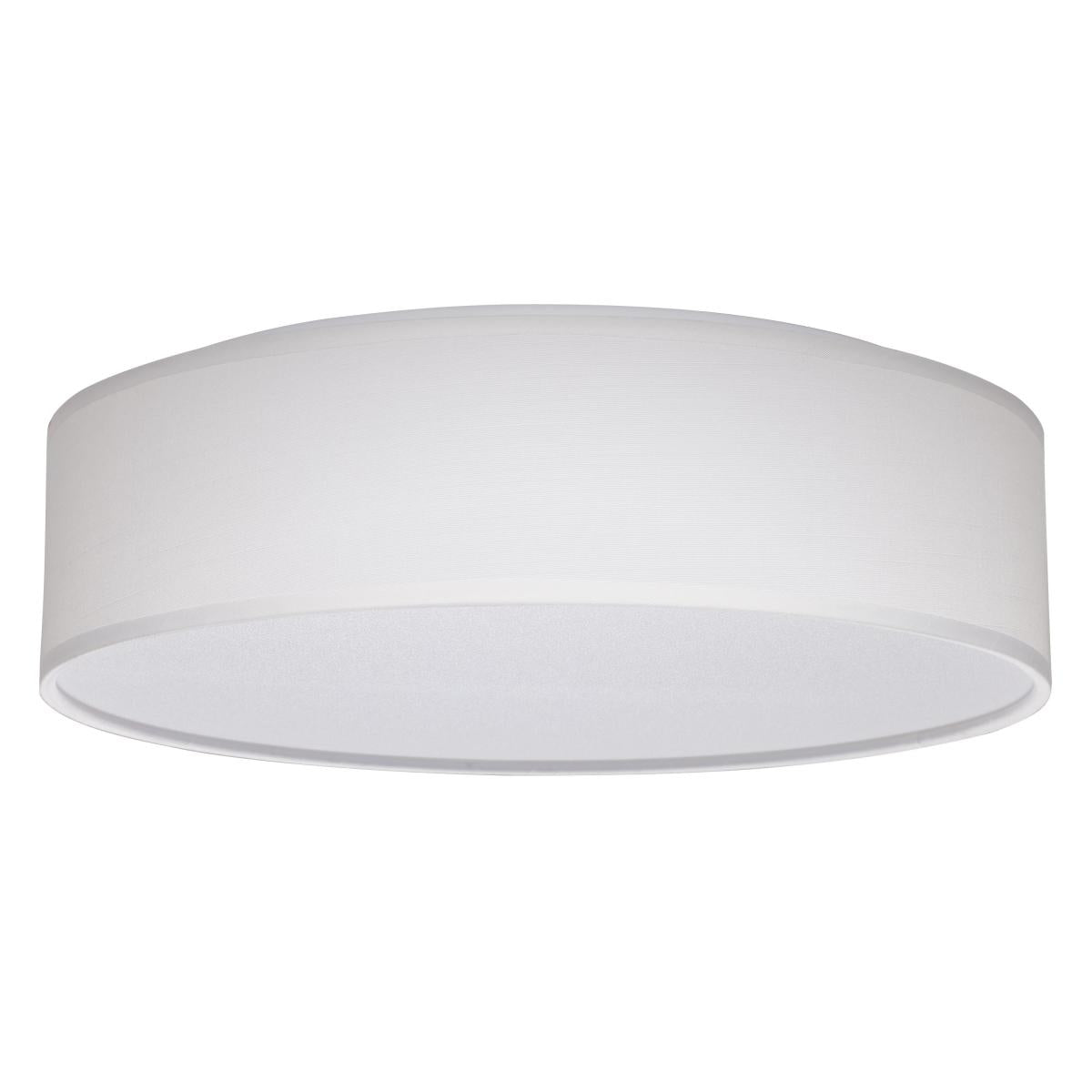 Satco Nuvo 15 Inch CCT Selectable Fabric Drum LED Decor Flush Mount Fixture White/Beige Fabric Shade Acrylic Diffuser - Cheap-Us