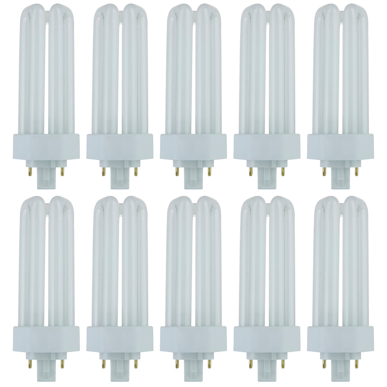 Sunlite PLT26/E/SP27K/10PK 2700K Warm White Fluorescent 26W PLD Triple U-Shaped Twin Tube CFL Bulbs with 4-Pin GX24Q-3 Base (10 Pack) - Cheap-Us
