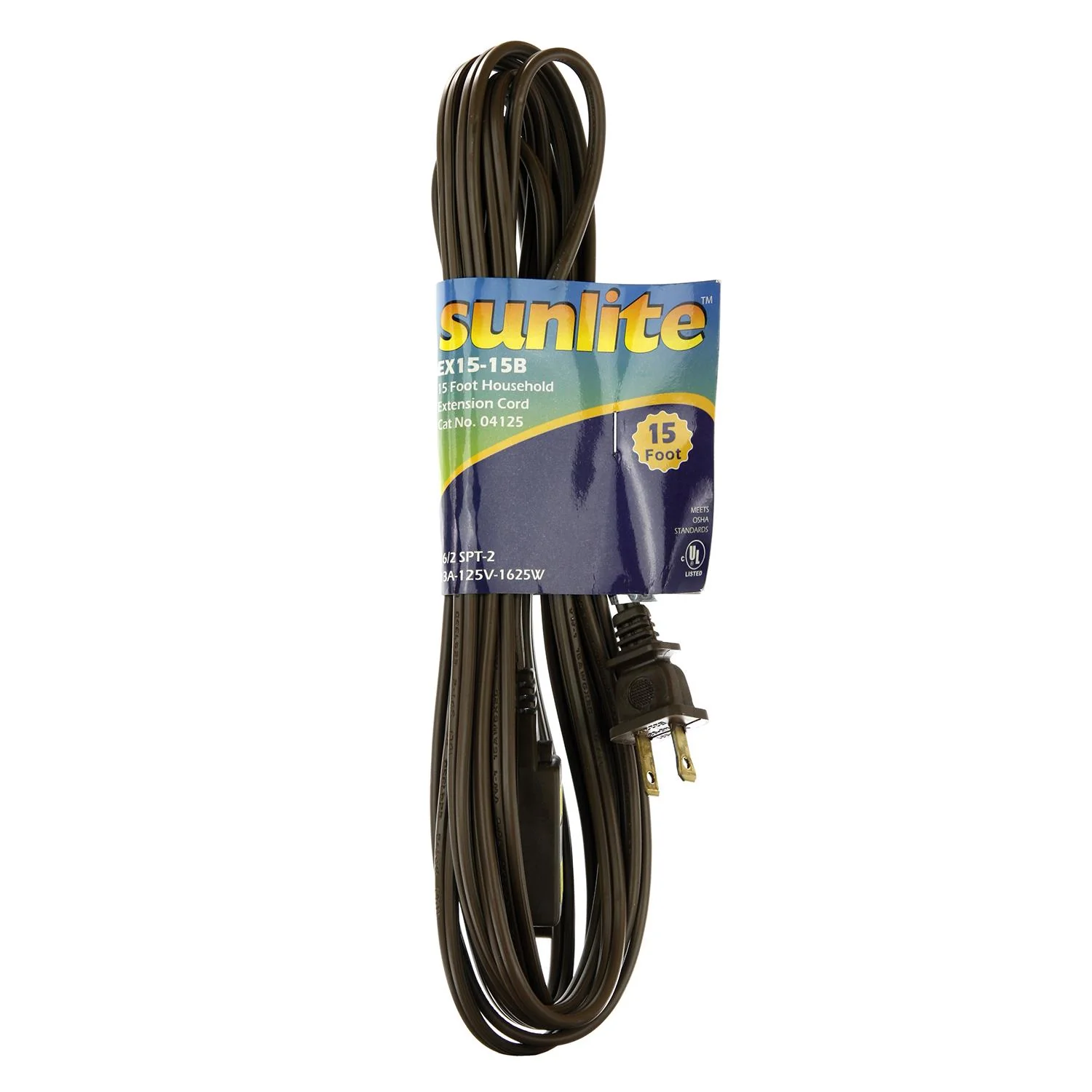 Sunlite EX15/BR Household 15-Feet Extension Cord, Brown - Cheap-Us