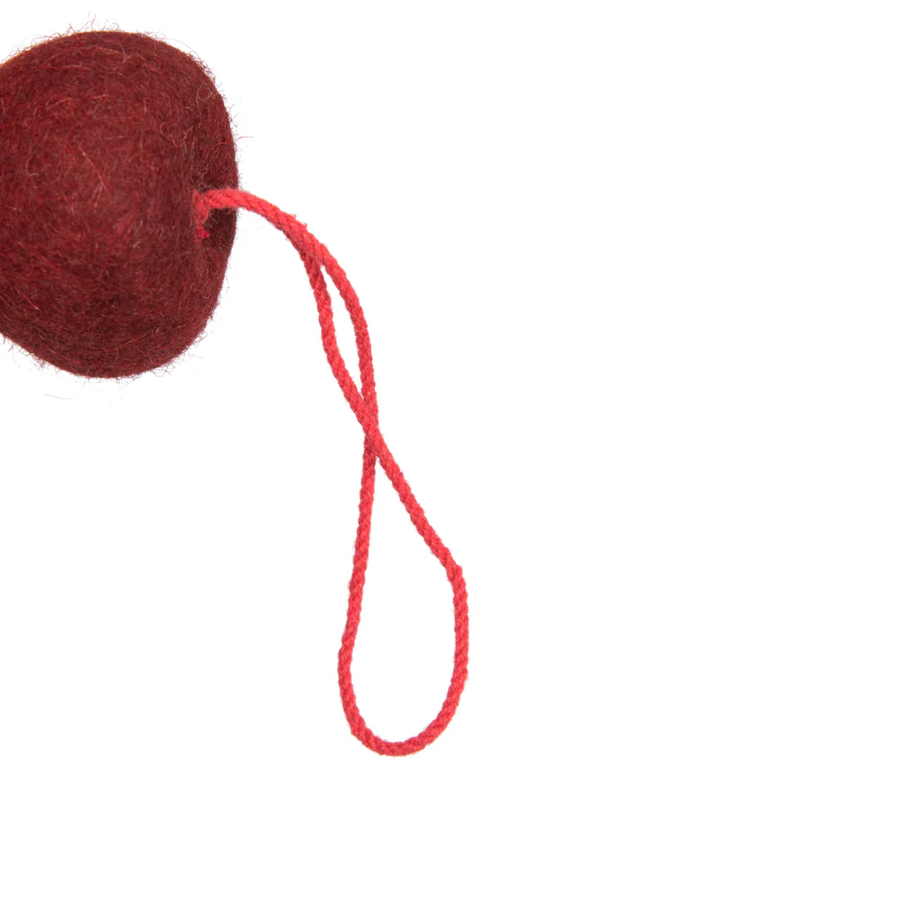 Vickerman 6' Red Green and Burgundy Wool Pom Pom Garland - Cheap-Us