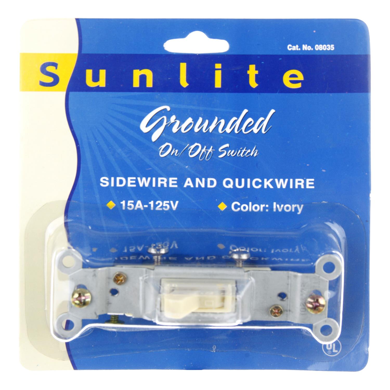 Sunlite E506/CD On/Off Grounded Toggle Switch, Ivory - Cheap-Us