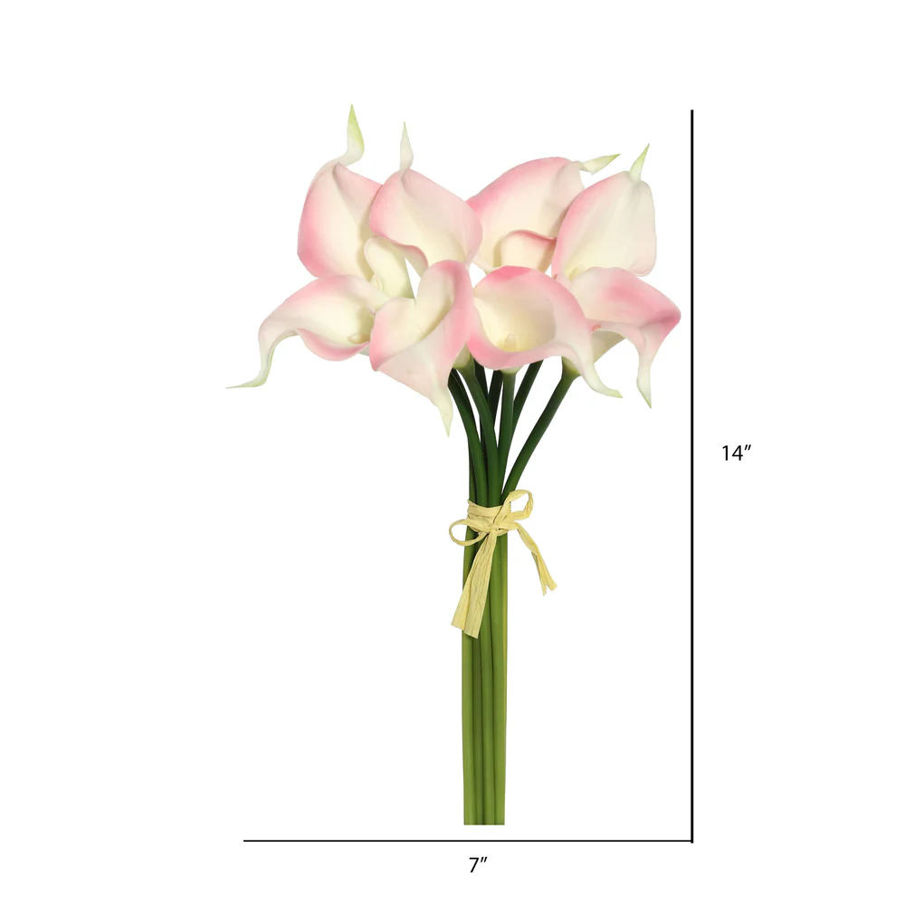 Vickerman 14'' Artificial Pink Calla Lily. Eight stems per pack. - Cheap-Us