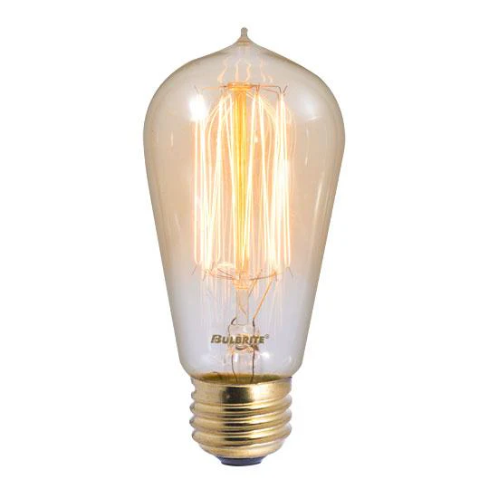 BULBRITE INCANDESCENT ST18 MEDIUM SCREW (E26) 40W DIMMABLE NOSTALGIC LIGHT BULB 2200K/AMBER 4PK (134019) - Cheap-Us