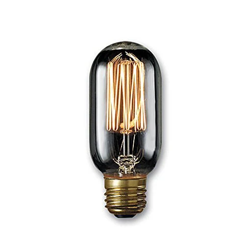 Bulbrite NOS40T14/SQ/SMK 40 Watt Nostalgic Edison T14 Bulb, Vintage Thread Filament, Medium Base, Smoke Finish - Cheap-Us
