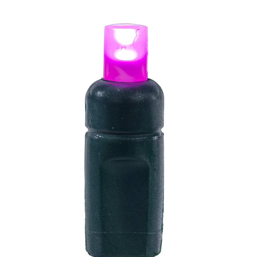 Vickerman 50 Pink Wide Angle Single Mold End-Connecting Coaxial Non-Rectified LED Light Set with 22 Gauge Green Wire, 3