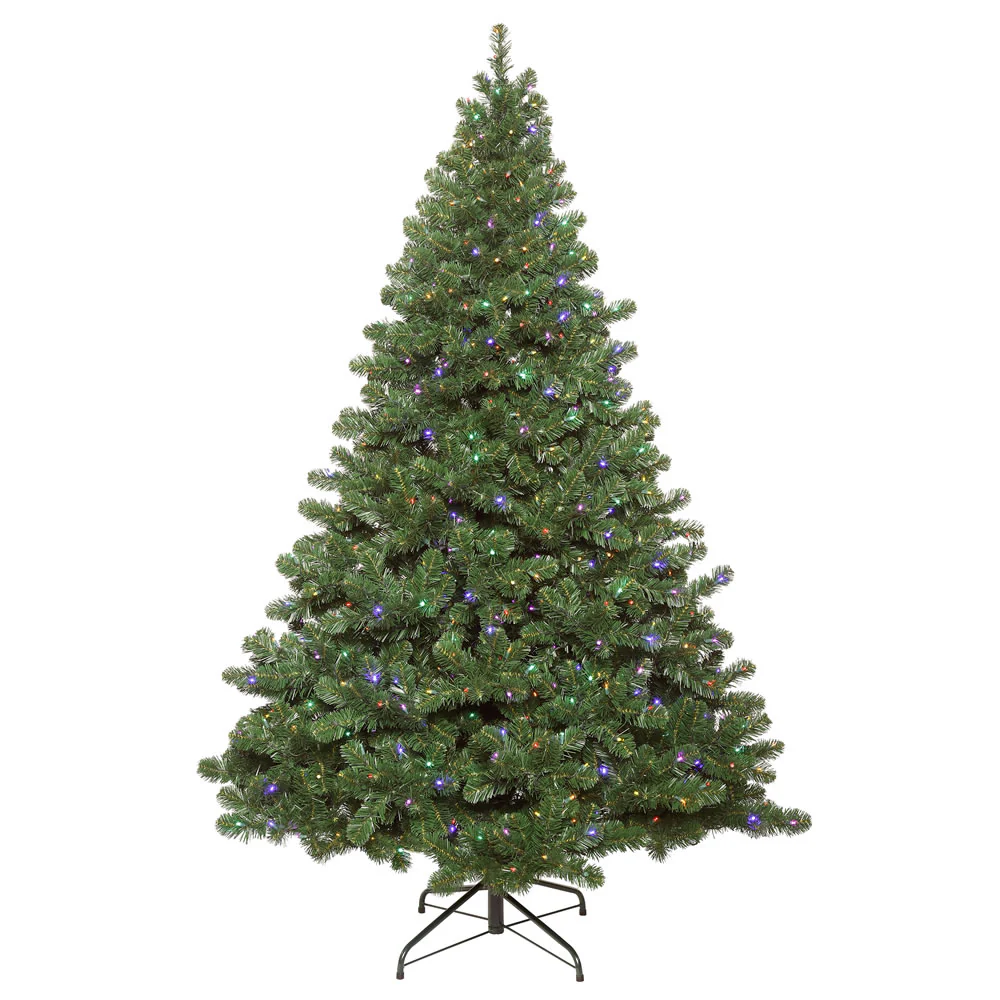 Vickerman 4.5' Oregon Fir Artificial Christmas Tree Wide Angle Single Mold Multi-Colored LED Lights - Cheap-Us