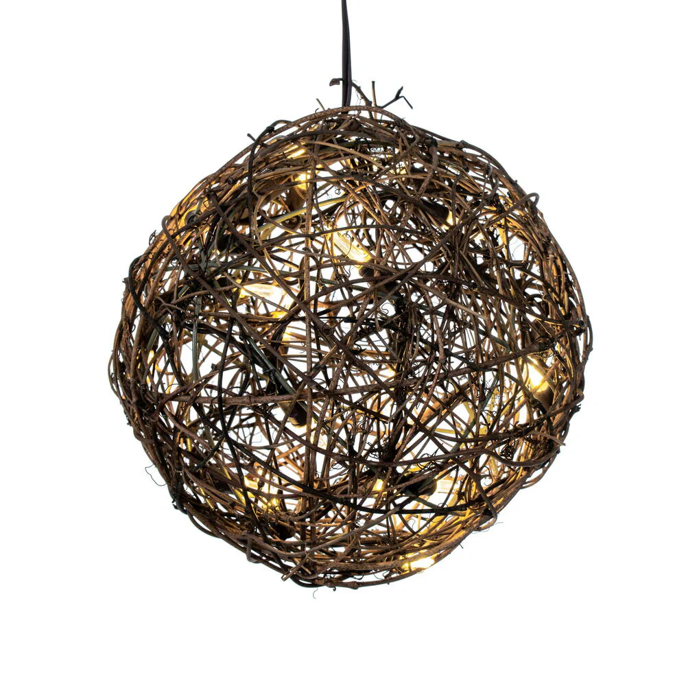 Vickerman 60Lt LED Warm White 3Pc Rattan Ball Set, 20Lt x 8