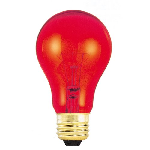 Bulbrite 25A/TR 25 Watt Incandescent A19 Party Bulb, Medium Base, Transparent Red - Cheap-Us