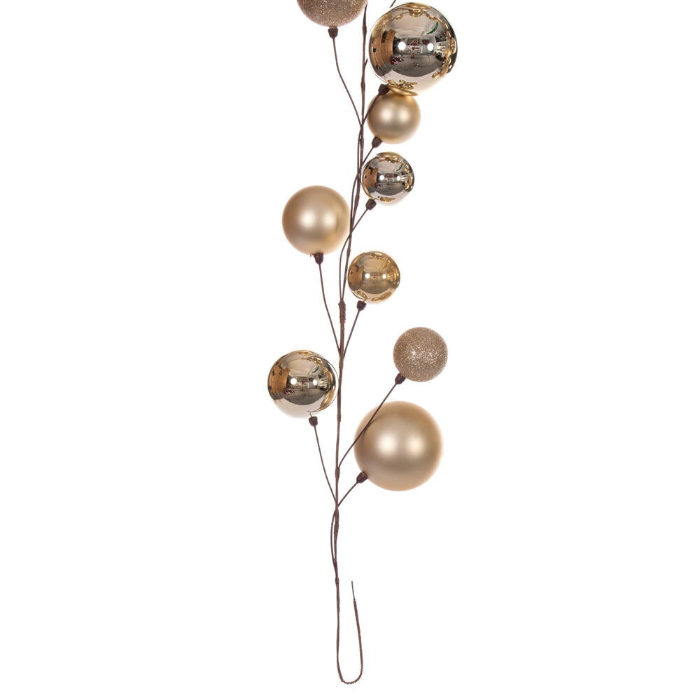 Vickerman 10' Champagne And Rose Assorted Finish Branch Ball Ornament Garland. - Cheap-Us