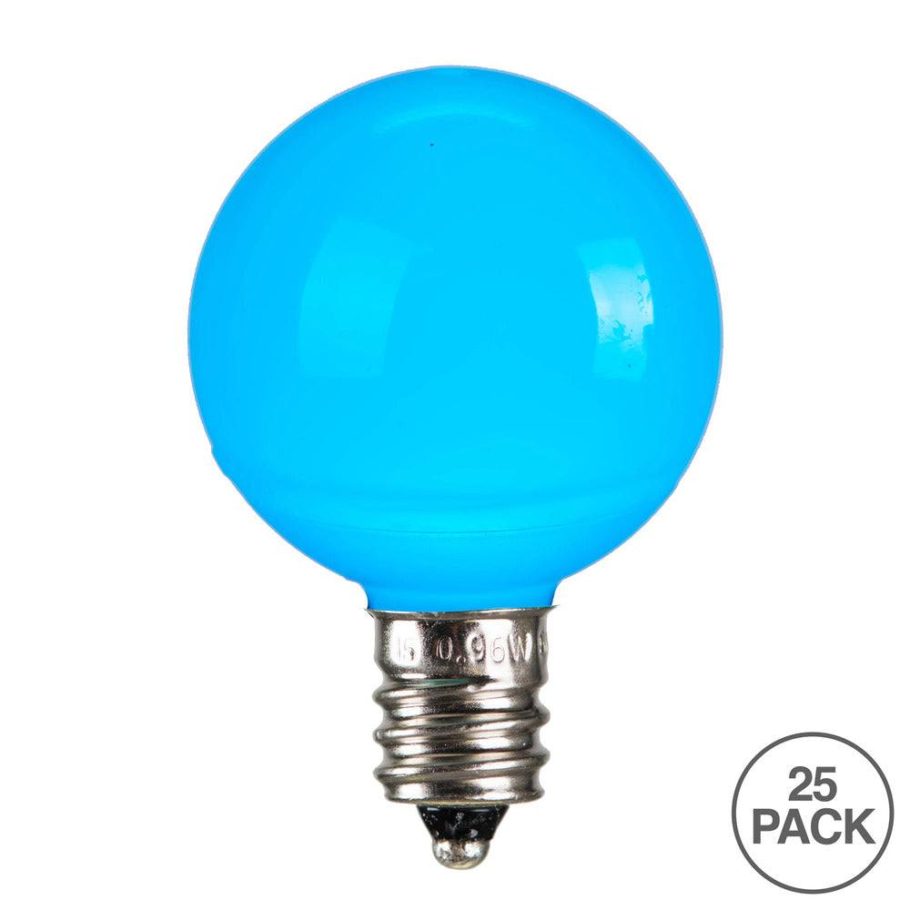 Vickerman G40 Teal Ceramic LED Nickel Base Bulb E12120V .6 Watts Dimmable 25 Bulbs per Pack - Cheap-Us