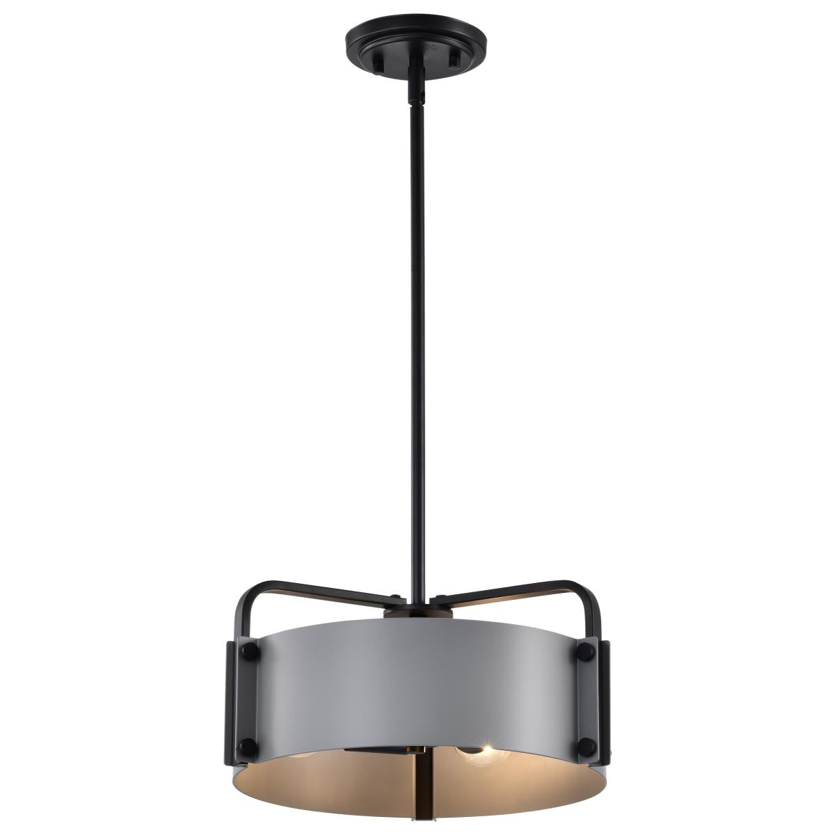 60-7852 ALTOS 3 LIGHT SMALL PENDANT Altos 3 Light Small Pendant; Gray and Matte Black Finish - Cheap-Us