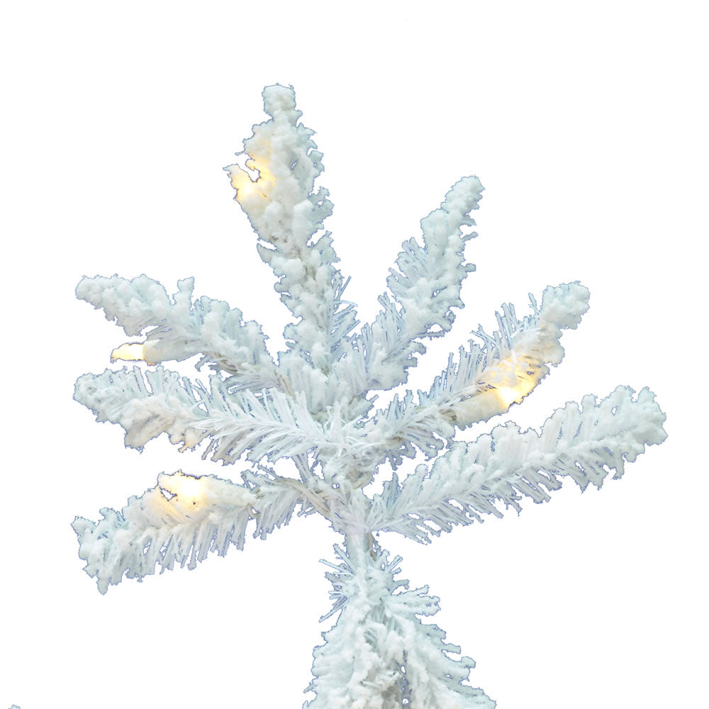 Vickerman 10' Flocked White Spruce Artificial Christmas Tree Pure White LED Lights - Cheap-Us
