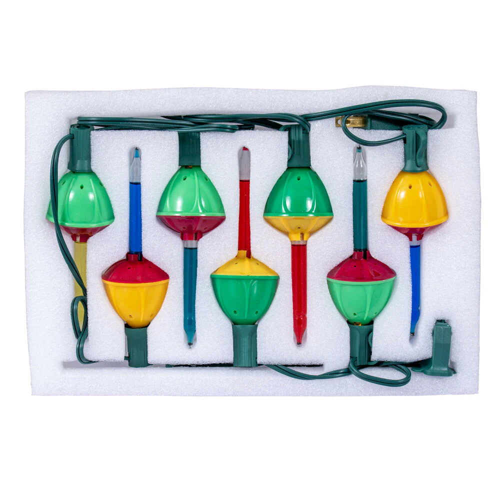 Vickerman 13' Green Wire Christmas Light Set with 7 Multi-Colored Bubble Lights - Cheap-Us