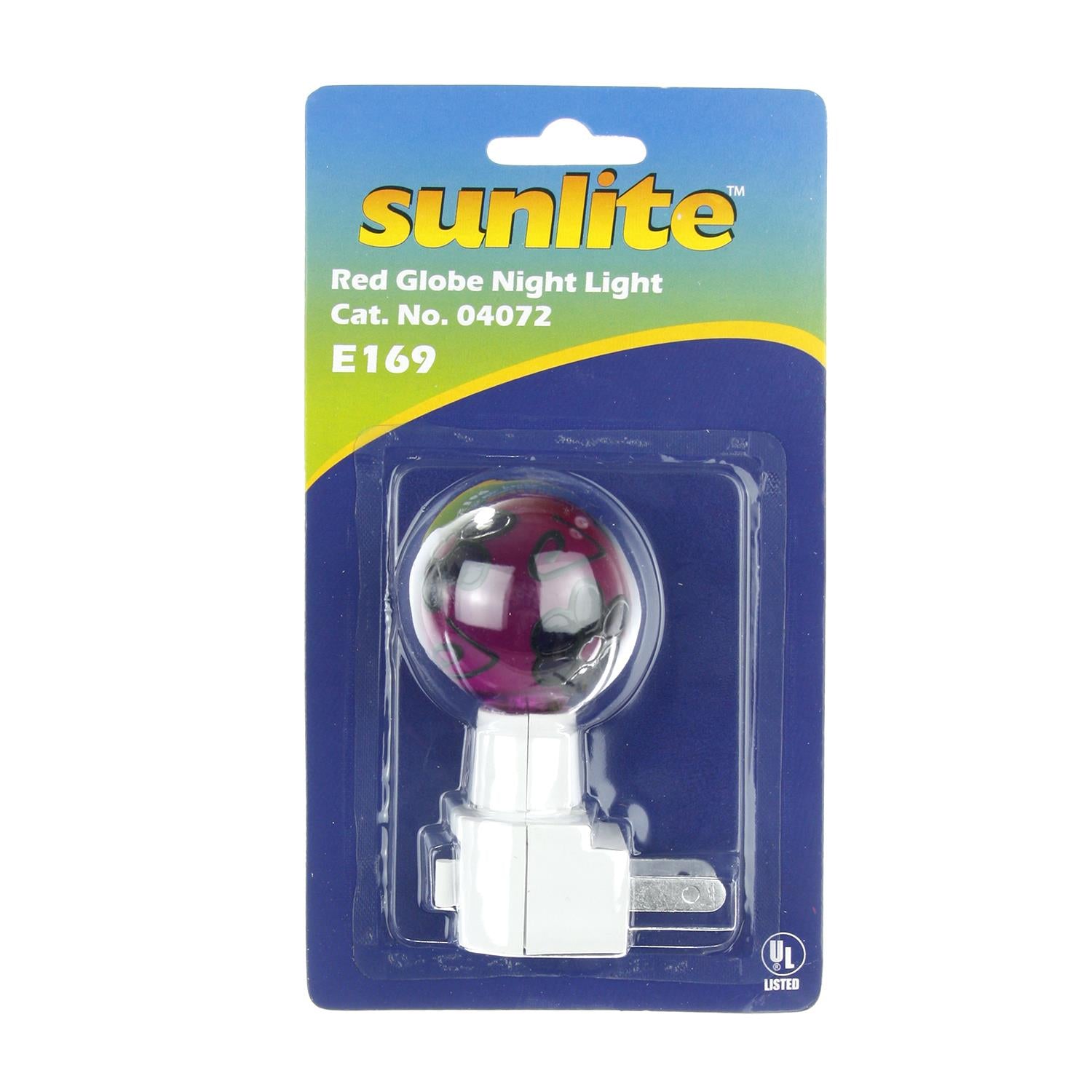 Sunlite E169 Colored Stained Glass Globe Decorative Night Light, Red - Cheap-Us