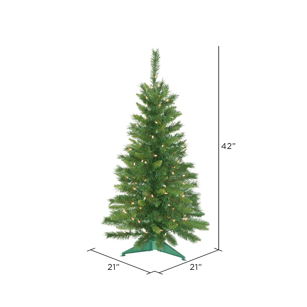 Vickerman 3.5' Imperial Pine Artificial Christmas Tree Clear Dura-lit Lights - Cheap-Us