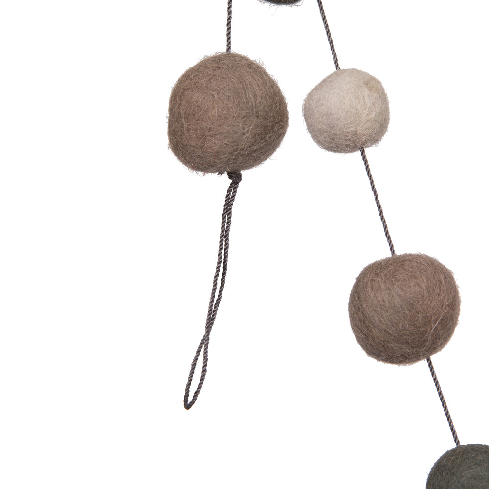 Vickerman 6' Gray and Silver Wool Pom Pom Garland - Cheap-Us