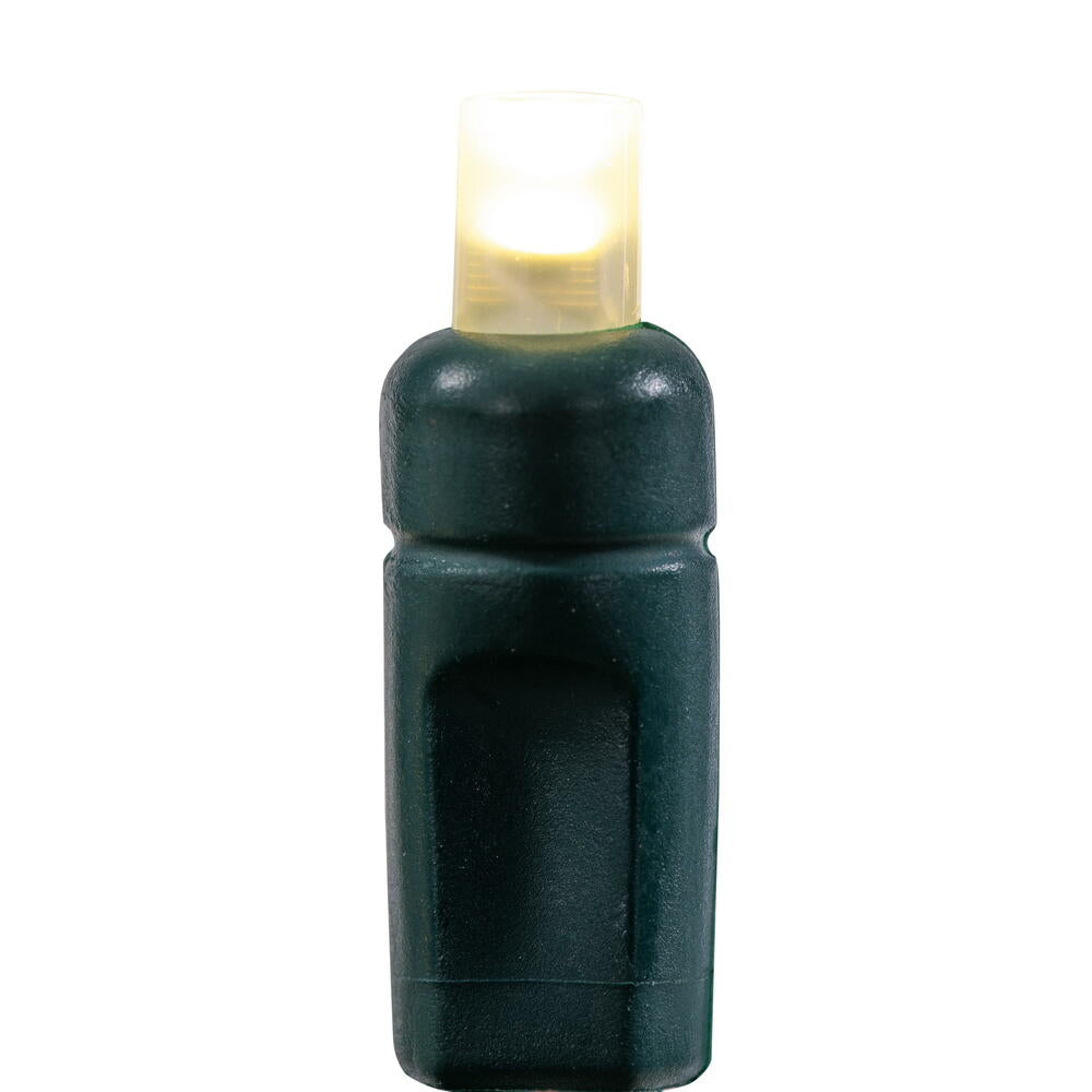 Vickerman 50 Frosted Warm White Twinkle Wide Angle Single Mold End-Connecting LED Light Set with 22 Gauge Green Wire, 3