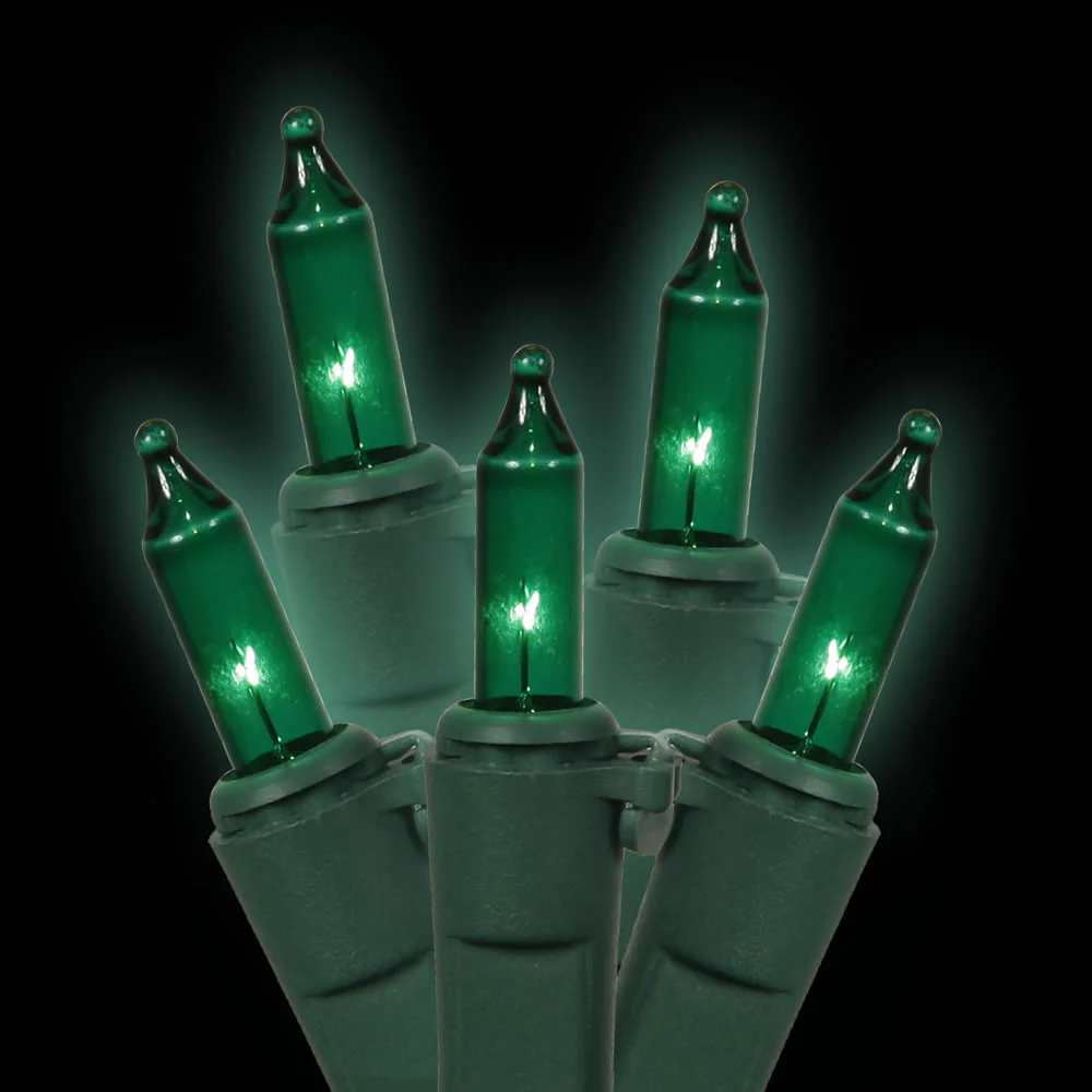 Vickerman 50 Green Mini Light on Green Wire, 23' Christmas Light Strand- 2 Pack - Cheap-Us