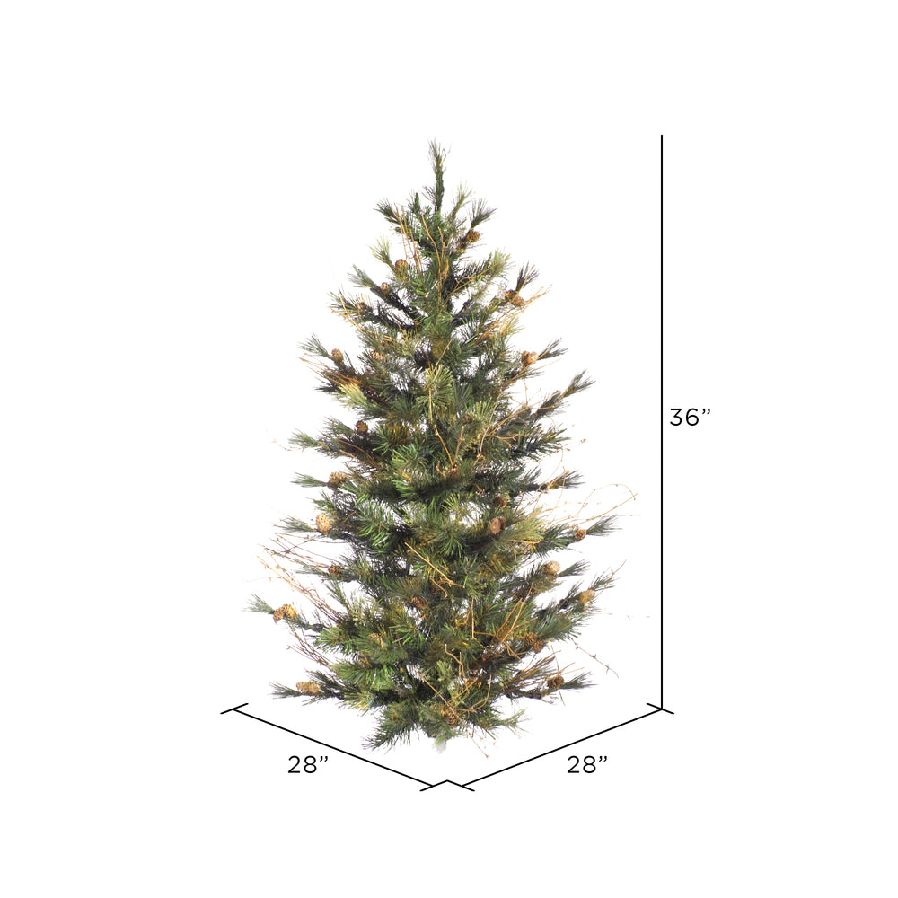 Vickerman 3' Mixed Country Pine Artificial Christmas Wall Tree Unlit - Cheap-Us