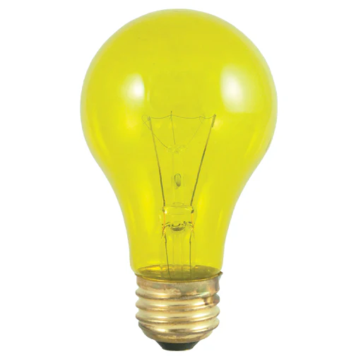 Bulbrite 25A/TY 25 Watt Incandescent A19 Party Bulb, Medium Base, Transparent Yellow - Cheap-Us
