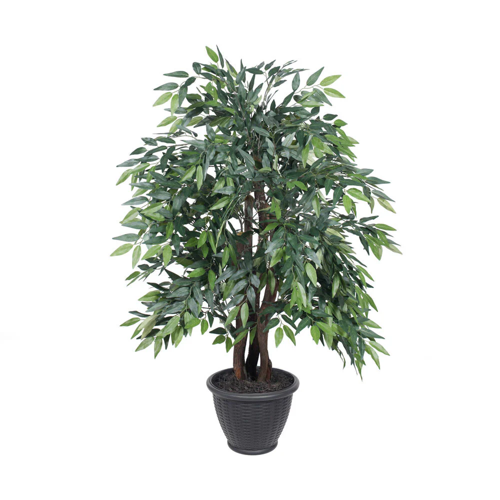 Vickerman 4' Artificial Green Smilax Extra Full Bush Gray Round Plastic Container. - Cheap-Us