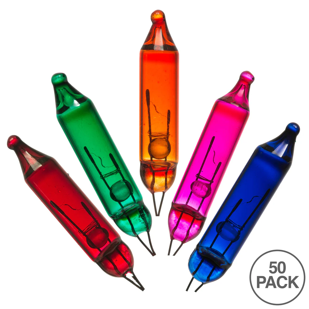 Vickerman Multi-Colored Glass Incandescent Mini Bulb, 2.5 Volt 200mA, 500/Bag.- 3 Bags - Cheap-Us