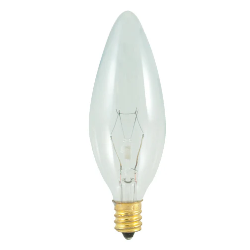 Bulbrite 40CTC/HV 40 Watt High Voltage Incandescent B10 Torpedo Chandelier Bulb, Candelabra Base, Clear - Cheap-Us