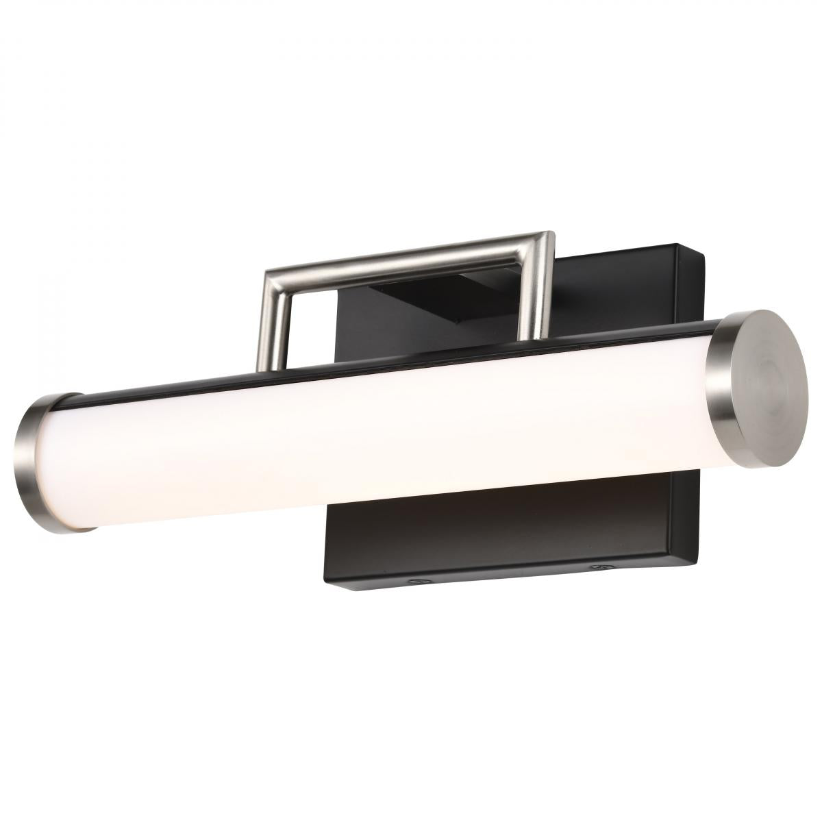 62-656 SOLANO LED SMALL VANITY Solano LED Small Vanity; Black and Brushed Nickel Finish; White Acrylic Lens - Cheap-Us