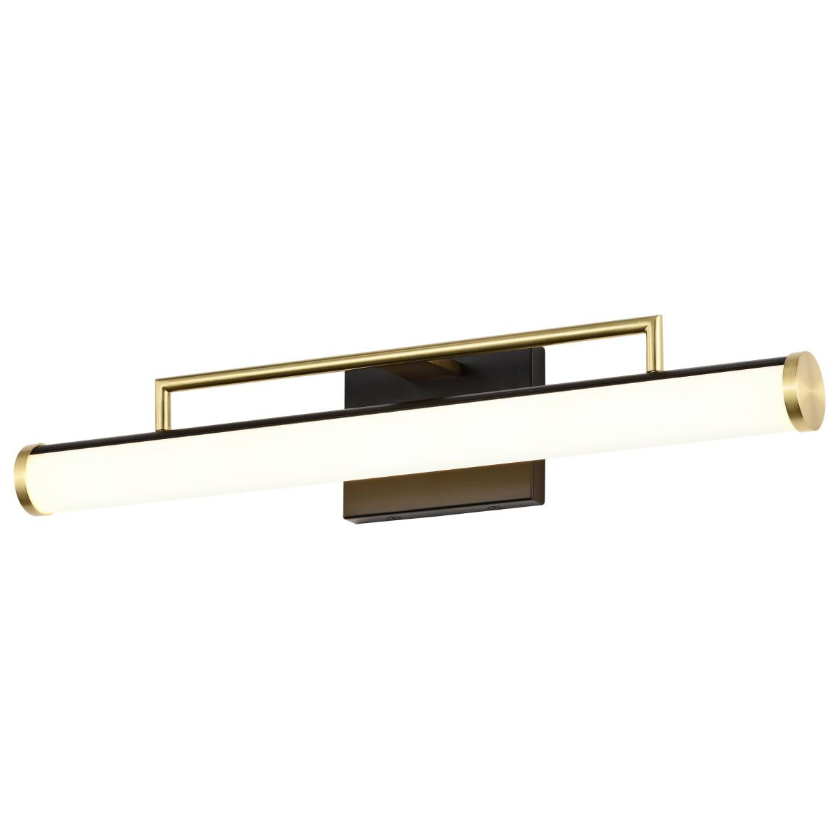 62-1538 SOLANO LED MEDIUM VANITY Solano Medium Vanity; LED; Black and Brushed Brass Finish; White Acrylic Lens - Cheap-Us