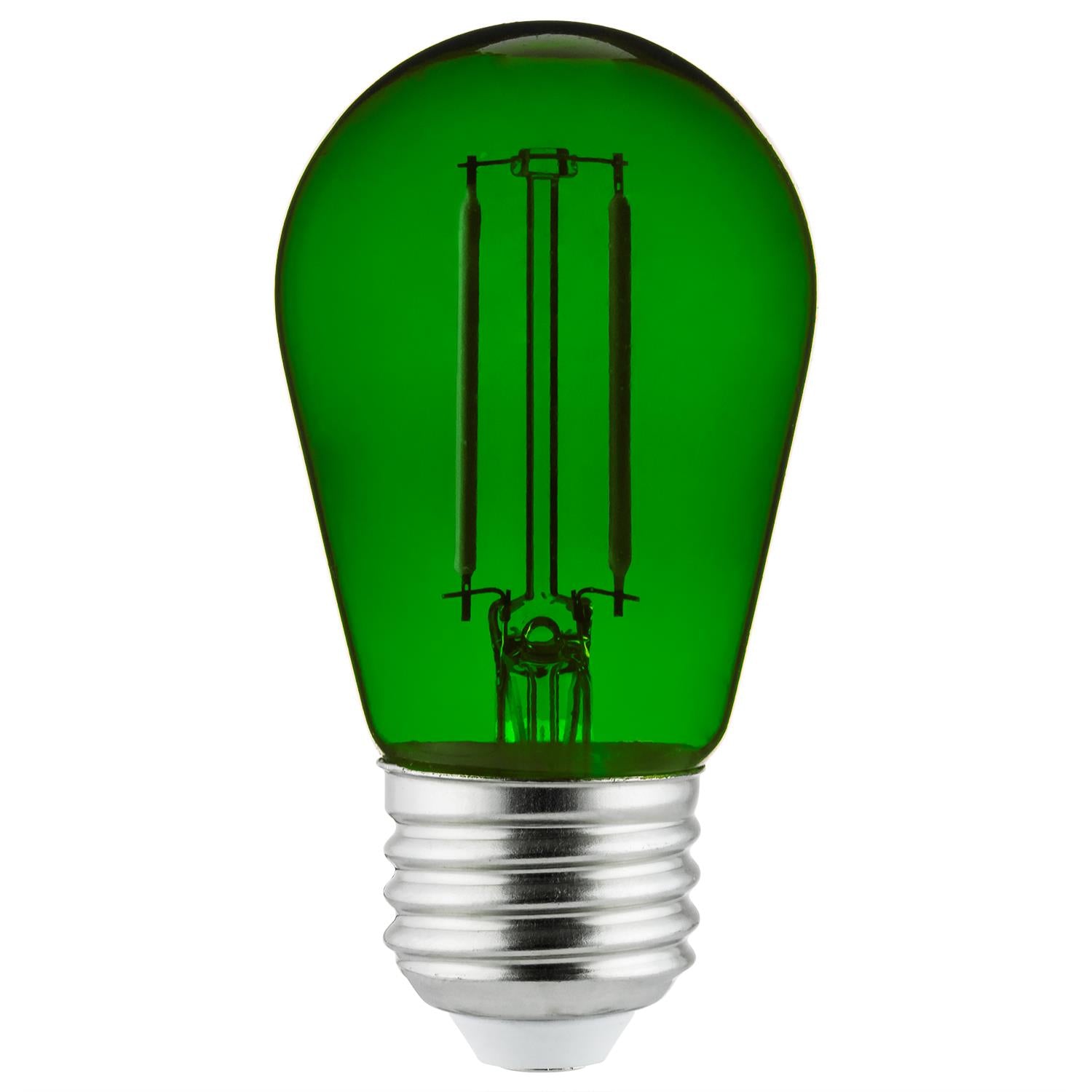 Sunlite LED Transparent Green Colored S14 Medium Base (E26) Bulb - Parties, Decorative, and Holiday 15,000 Hours Average Life - Cheap-Us