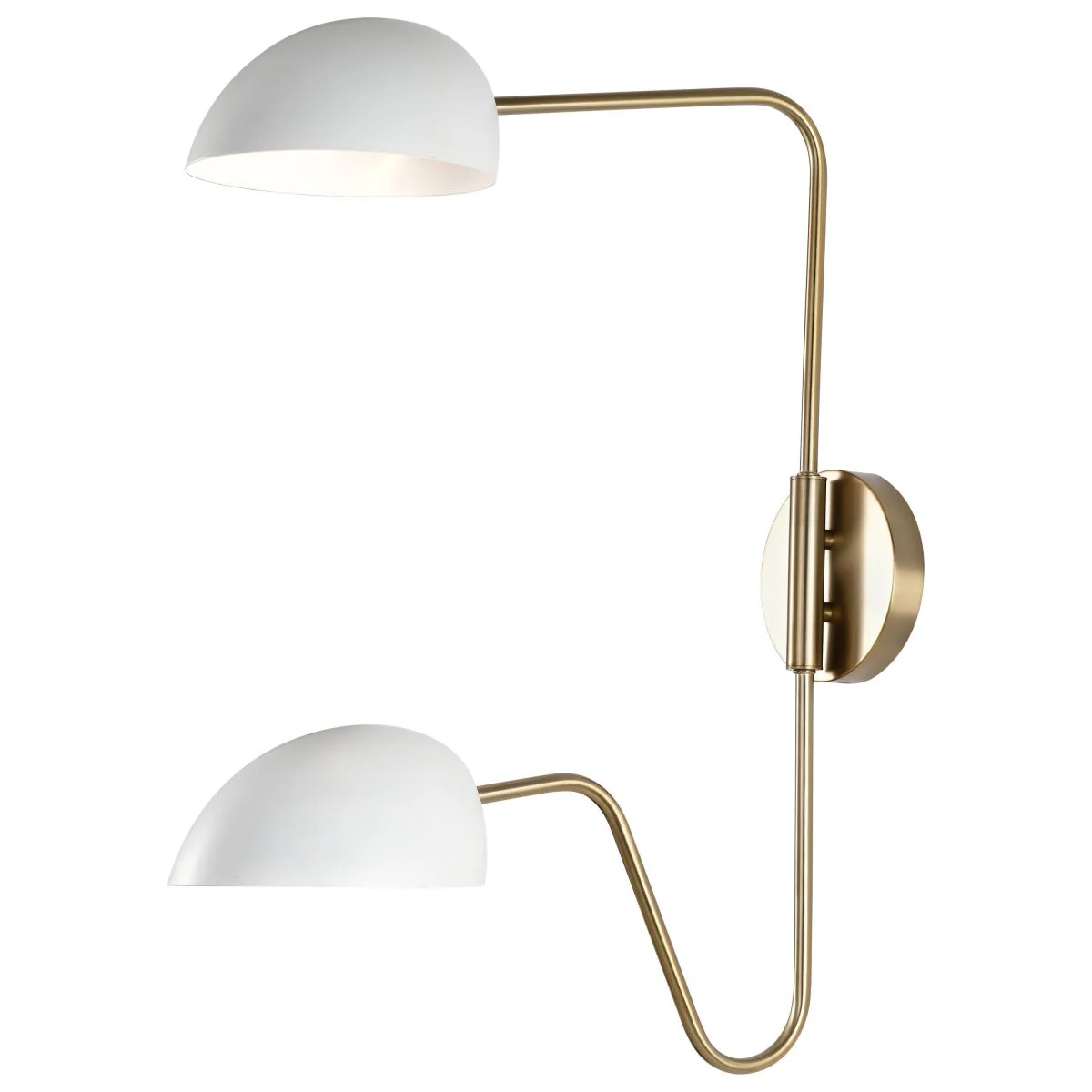 60-7394 TRILBY 2 LIGHT WALL SCONCE Trilby; 2 Light; Wall Sconce Matte White with Burnished Brass - Cheap-Us
