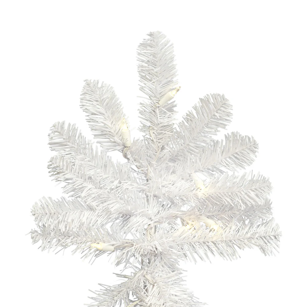 Vickerman 7.5' White Upside Down Artificial Christmas Tree Pure White Single Mold LED Lights - Cheap-Us