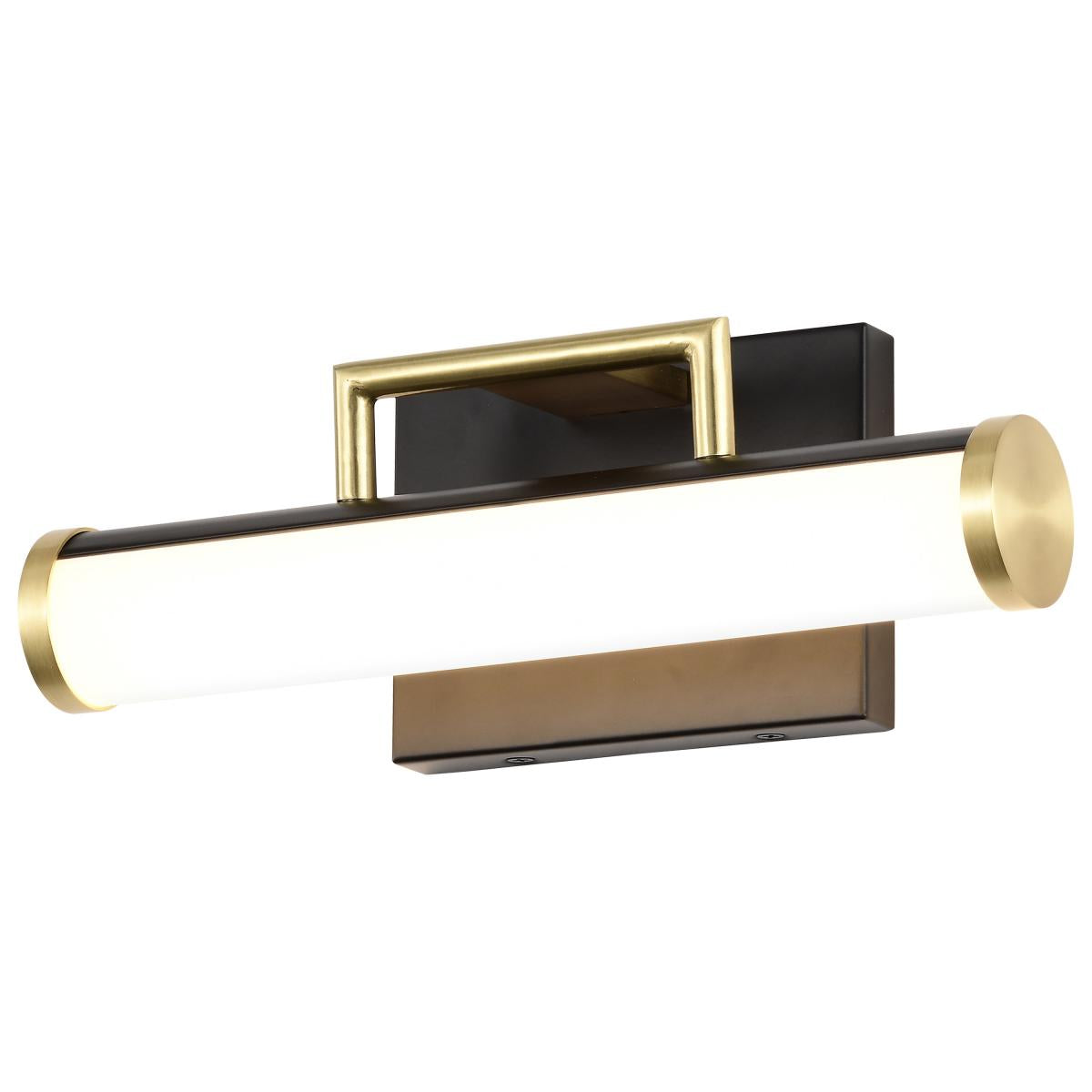 62-1537 SOLANO LED SMALL VANITY Solano Small Vanity; LED; Black and Brushed Brass Finish; White Acrylic Lens - Cheap-Us