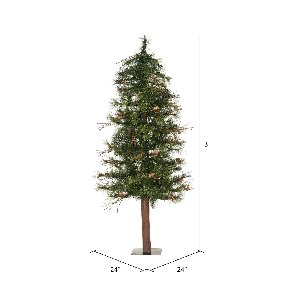 Vickerman 3' Mixed Country Alpine Artificial Christmas Tree Unlit - Cheap-Us