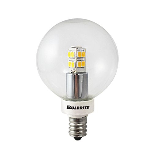 Bulbrite LED/G16/E12 2.5 Watt LED G16 Globe Bulb, 25 Watt Equivalent, Warm White, Candelabra Base - Cheap-Us
