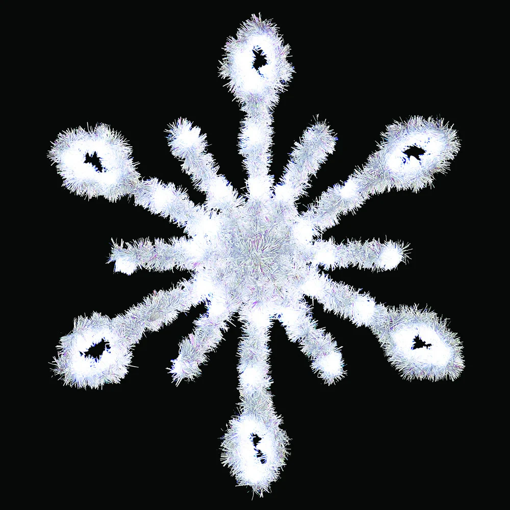 Vickerman 3.5' Metallic Snowburst with 30 Pure White LED Lights Christmas Light Pole Decoration - Cheap-Us