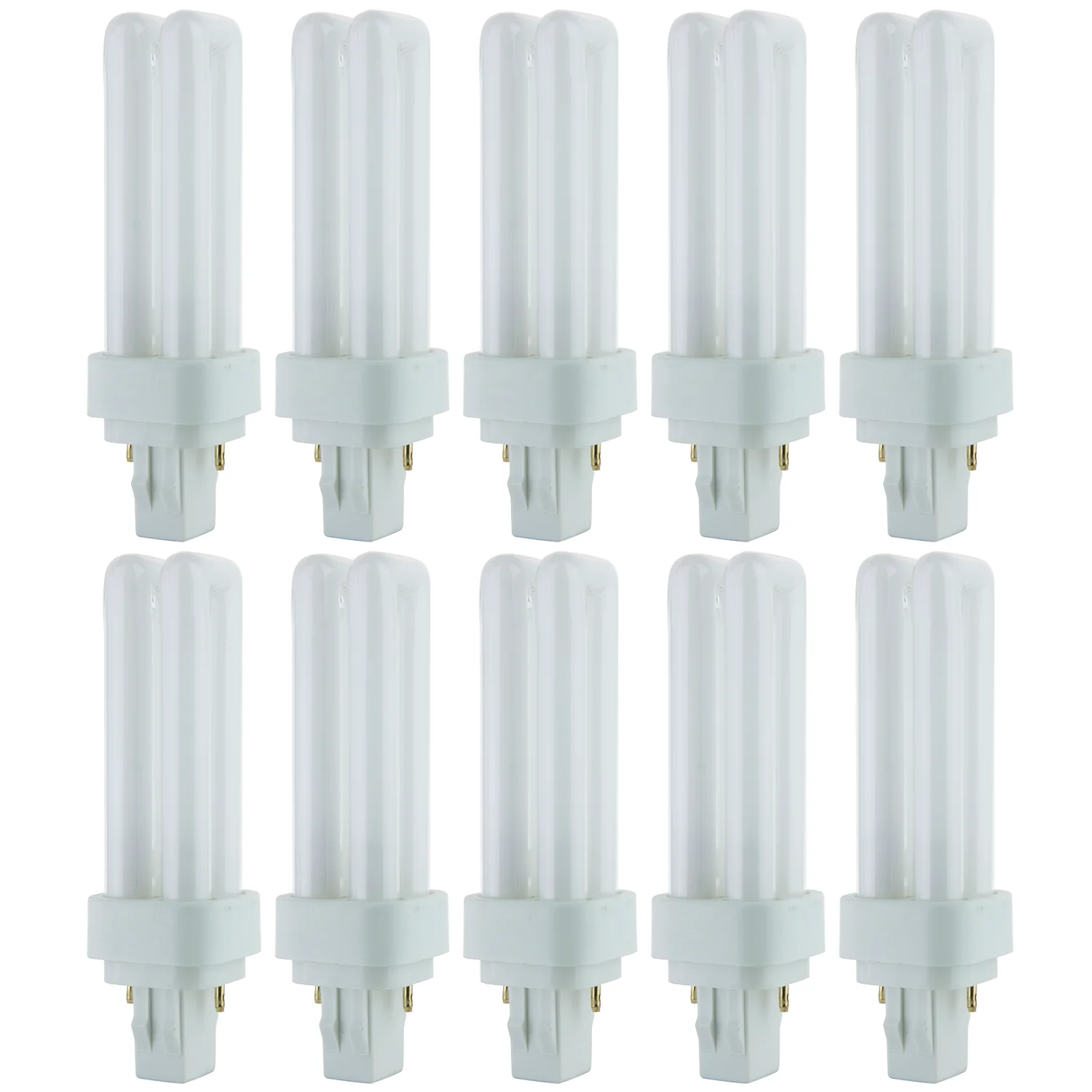 Sunlite PLD13/SP35K/10PK 3500K Neutral White Fluorescent 13W PLD Double U-Shaped Twin Tube CFL Bulbs with 2-Pin GX23-2 Base (10 Pack) - Cheap-Us